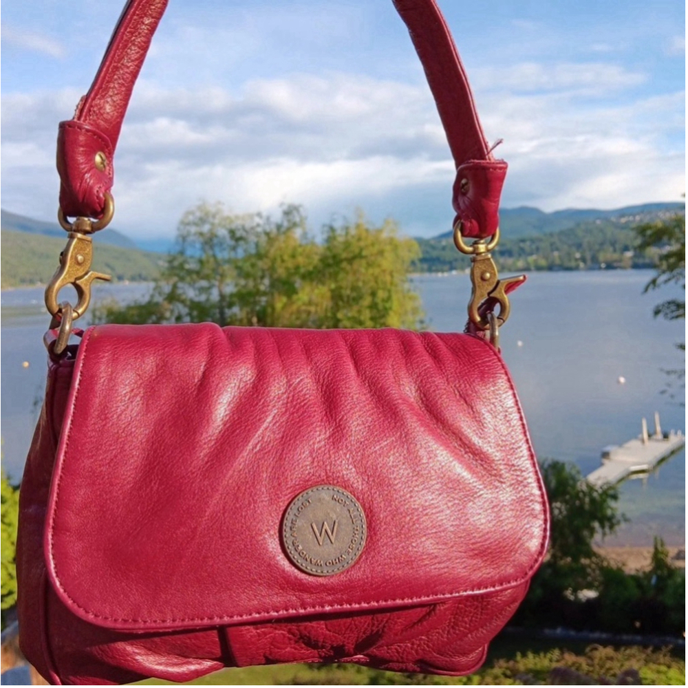 Wanderers Travel Co. Handbag Deep Red Top Handle W/ Coin Purse SOFT Leather PK